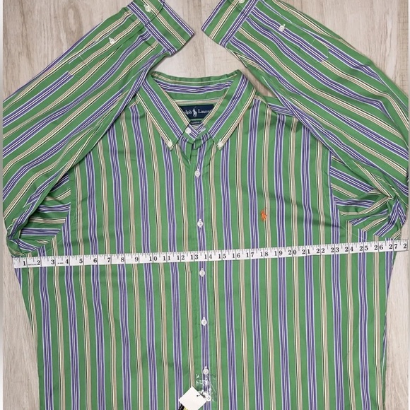 Ralph Lauren Men’s Classic Striped Button Down Dress Shirt. Size: XL - Picture 3 of 6
